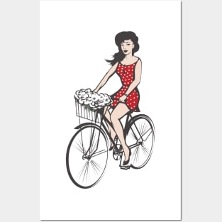 Girl on a bicycle Posters and Art